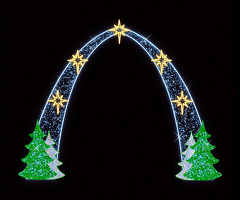 Световая арка звезды ёлки ДC-16 для города парка сквера улицы и торгового центра