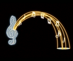 Световая арка большая музыкальная нота  ДC-20 для города парка сквера улицы и торгового центра